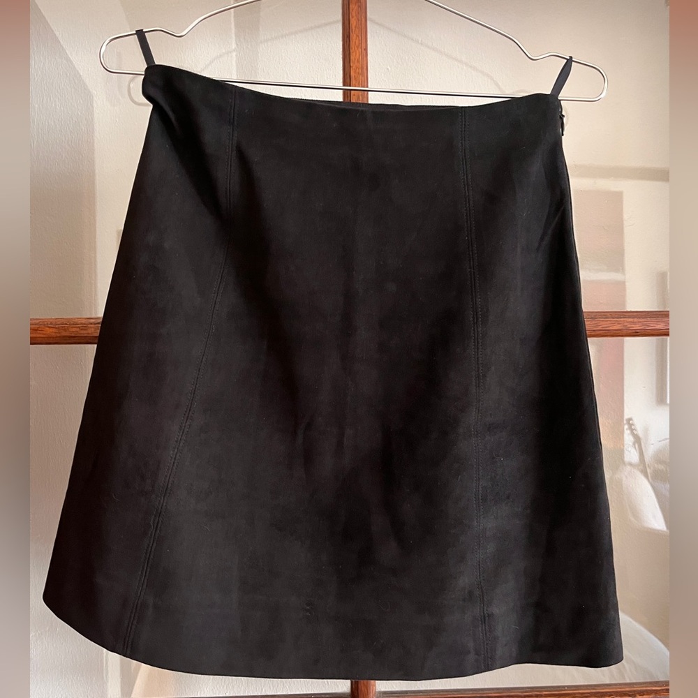 Babaton Black Faux Suede Mini Skirt Size 6